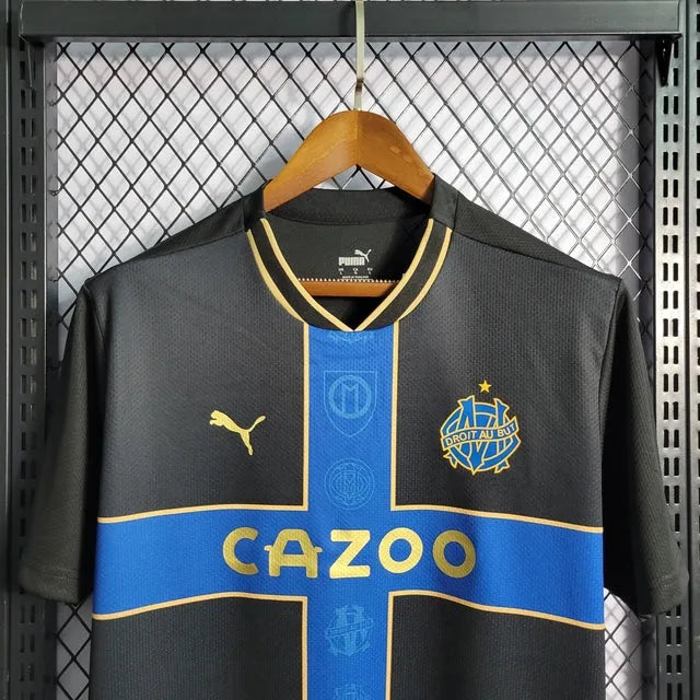 Camisa Olympique Marseille Away 22/23 - Torcedor Masculina Preta - Camisa de Time Oficial - Buyit