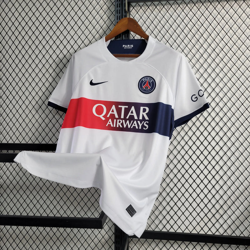 Camisa PSG Away 23/24 - Torcedor Masculina Branca - Camisa de Time Oficial - Buyit