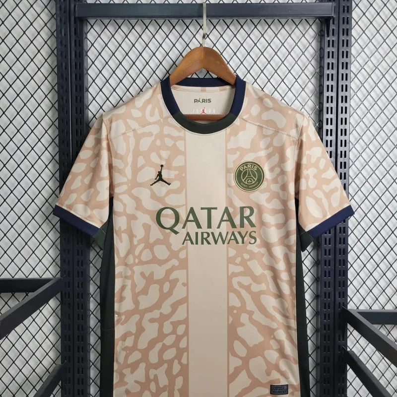 Camisa PSG Away 4 23/24 - Torcedor Masculina Bege - Camisa de Time Oficial - Buyit