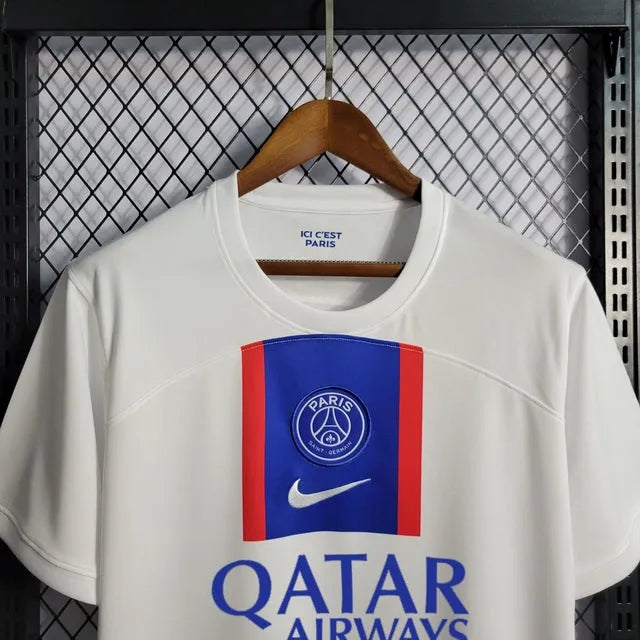 Camisa PSG Paris Away 22/23 - Torcedor Masculina Branca - Camisa de Time Oficial - Buyit