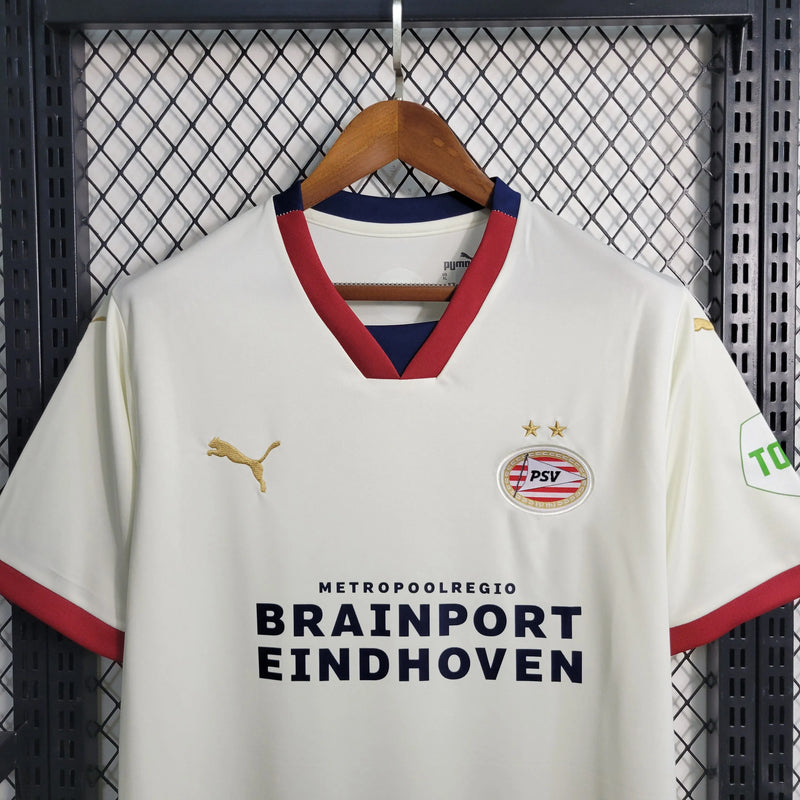 Camisa PSV Away 23/24 - Torcedor Masculina Branca - Camisa de Time Oficial - Buyit