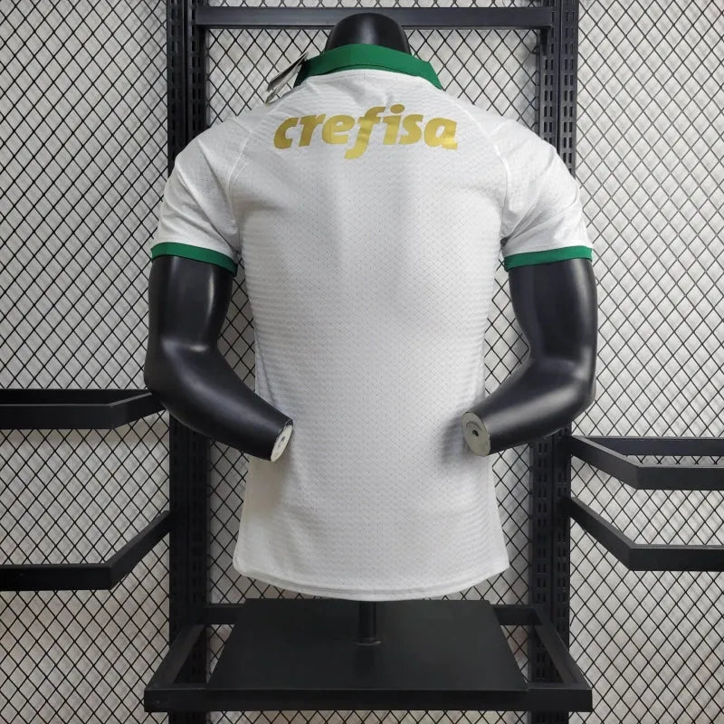 Camisa Palmeiras Away 24/25 - Jogador Masculina Branca e Dourada + Patch Brasileirão e Avanti + Patrocínios - Camisa de Time Oficial - Buyit