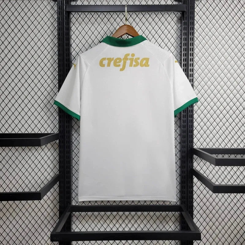 Camisa Palmeiras Away 24/25 - Torcedor Masculina Branca + Patch Brasileirão e Avanti + Patrocínios - Camisa de Time Oficial - Buyit