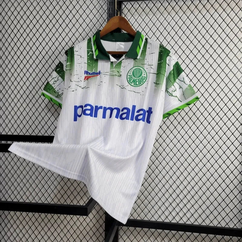 Camisa Palmeiras Away Retrô 1996 - Torcedor Masculina Branca PARMALAT - Camisa de Time Oficial - Buyit