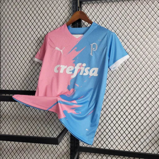 Camisa Palmeiras Edição Comemorativa 23/24 - Torcedor Masculina Azul e Rosa - Camisa de Time Oficial - Buyit