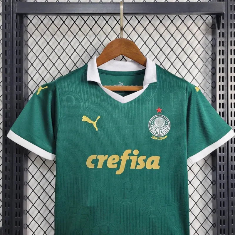 Camisa Palmeiras Home 24/25 - Torcedor Infantil Verde e Dourado - Camisa de Time Oficial - Buyit