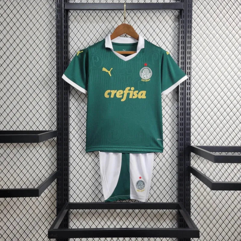 Camisa Palmeiras Home 24/25 - Torcedor Infantil Verde e Dourado - Camisa de Time Oficial - Buyit