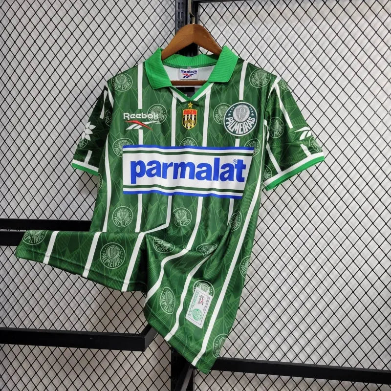 Camisa Palmeiras Home Retrô 1996 - Torcedor Masculina PARMALAT - Camisa de Time Oficial - Buyit