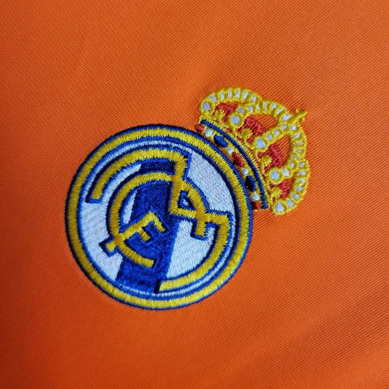 Camisa Real Madrid Away 2 Retrô 2013/14 - Torcedor Masculina Laranja Manga Longa - Camisa de Time Oficial - Buyit