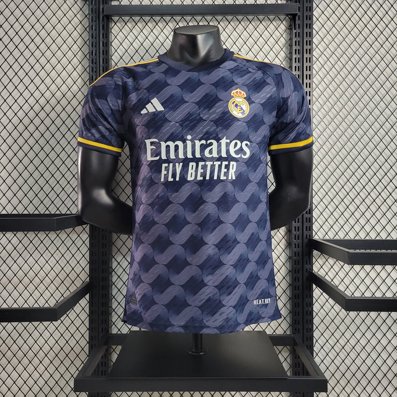 Camisa Real Madrid Away 23/24 - Jogador Masculina Preta - Camisa de Time Oficial - Buyit