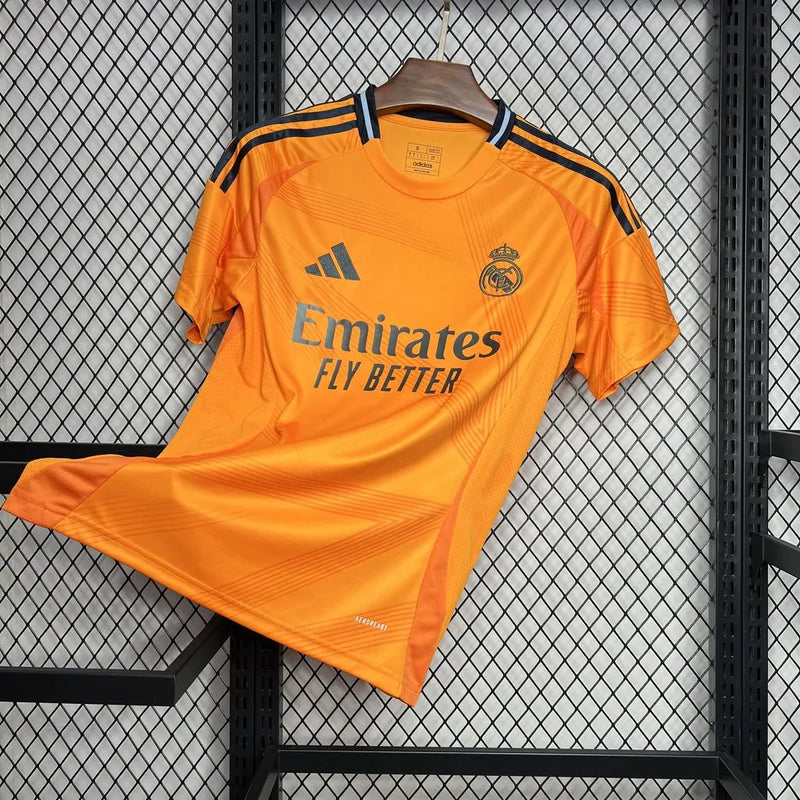 Camisa Real Madrid Away 24/25 - Torcedor Masculina Laranja - Camisa de Time Oficial - Buyit