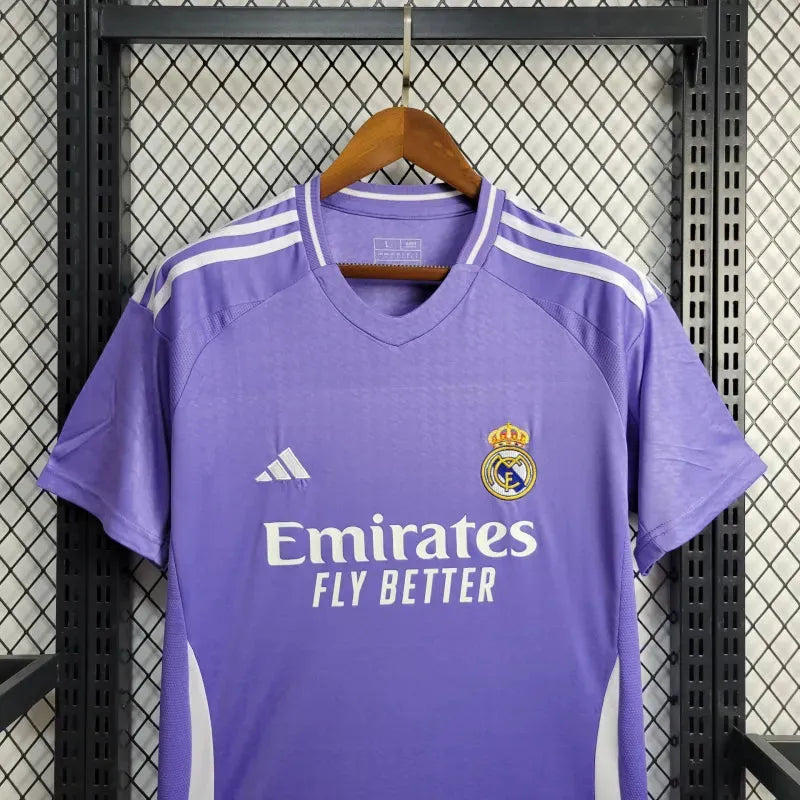 Camisa Real Madrid Away 24/25 - Torcedor Masculina Roxa - Camisa de Time Oficial - Buyit