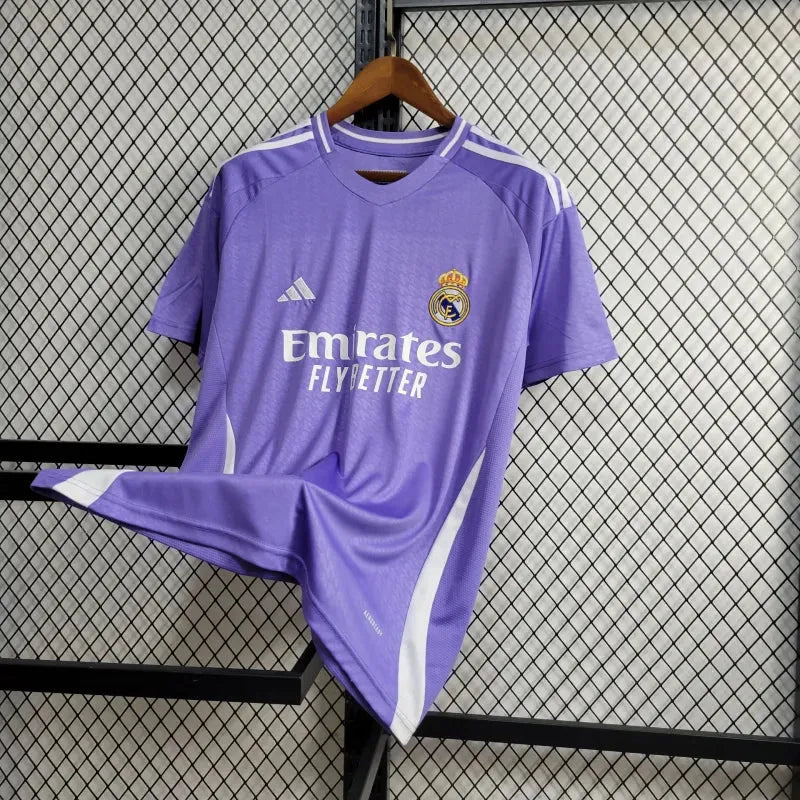 Camisa Real Madrid Away 24/25 - Torcedor Masculina Roxa - Camisa de Time Oficial - Buyit