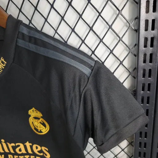 Camisa Real Madrid Away II 23/24 - Torcedor Infantil Preta e Amarela - Camisa de Time Oficial - Buyit