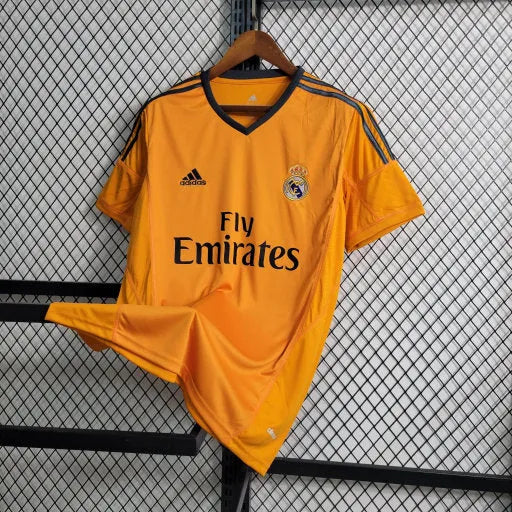 Camisa Real Madrid Away Retrô 13/14 - Torcedor Masculina Laranja - Camisa de Time Oficial - Buyit