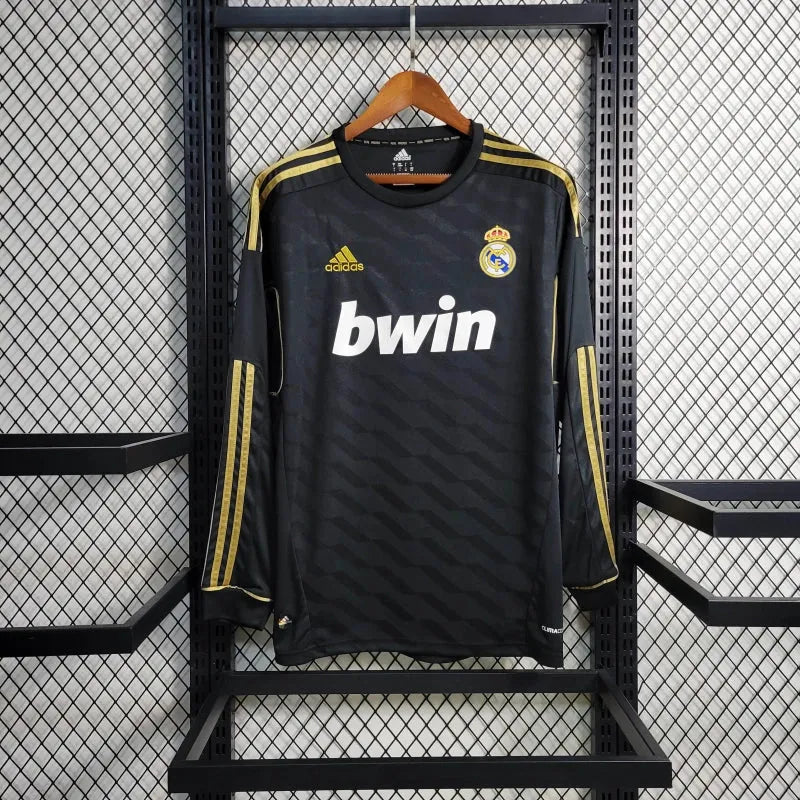 Camisa Real Madrid Away Retrô 2011/12 - Torcedor Masculina Preta Manga Longa - Camisa de Time Oficial - Buyit