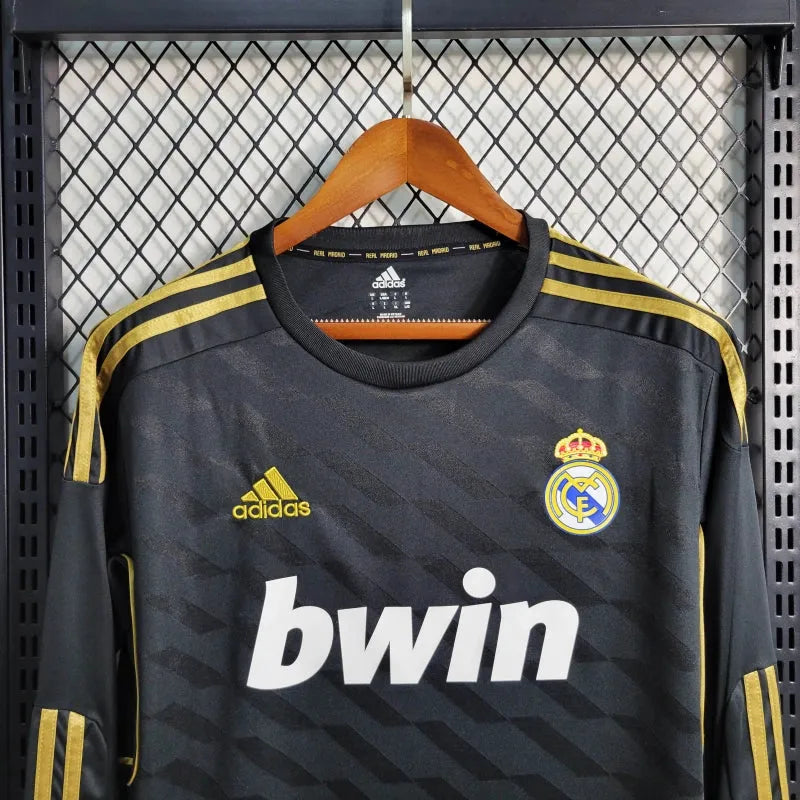 Camisa Real Madrid Away Retrô 2011/12 - Torcedor Masculina Preta Manga Longa - Camisa de Time Oficial - Buyit