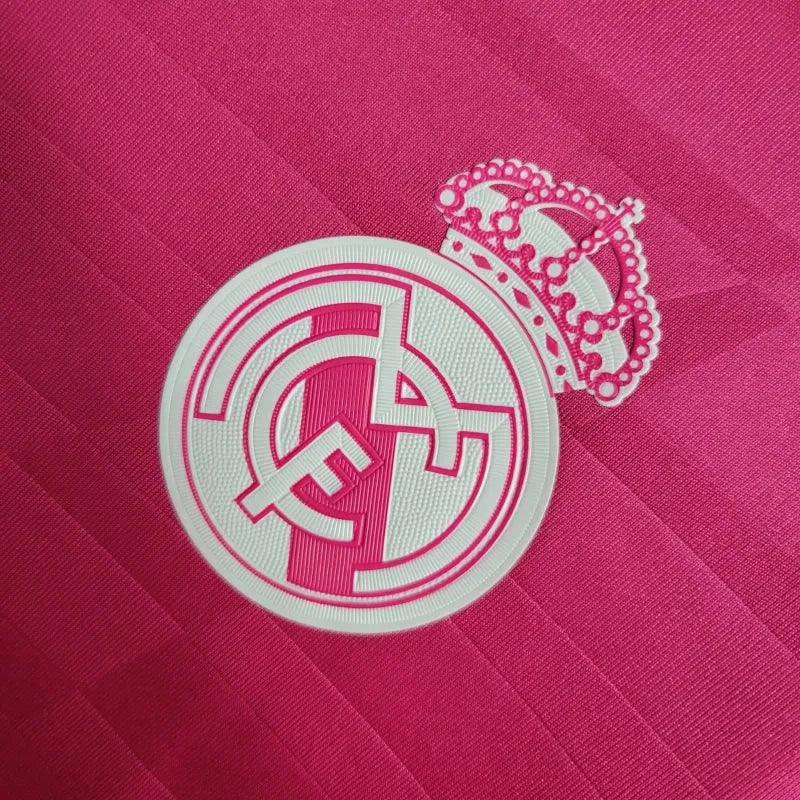 Camisa Real Madrid Away Retrô 2014/15 - Torcedor Masculina Rosa Manga Longa - Camisa de Time Oficial - Buyit