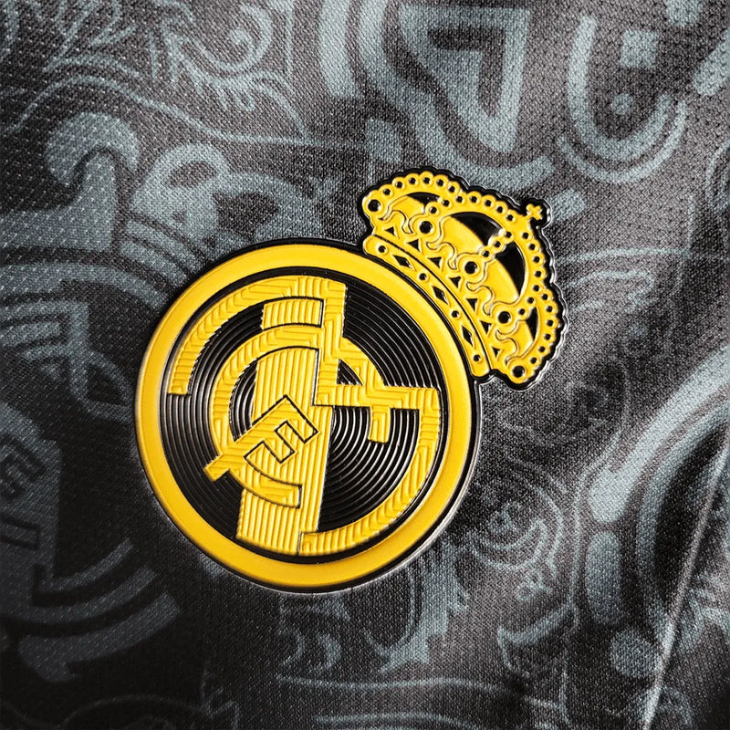 Camisa Real Madrid Concept 23/24 - Torcedor Masculina Preta - Camisa de Time Oficial - Buyit