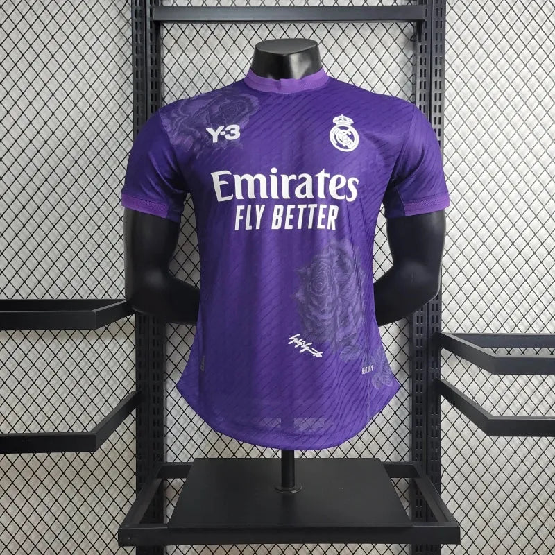 Camisa Real Madrid Fourth Y3 24/25 - Jogador Masculina Roxa - Camisa de Time Oficial - Buyit