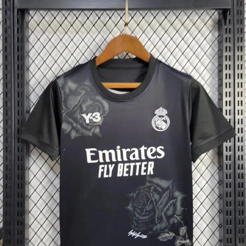 Camisa Real Madrid Fourth Y3 24/25 - Torcedor Infantil Preta - Camisa de Time Oficial - Buyit