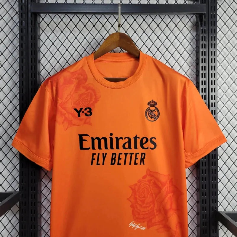 Camisa Real Madrid Fourth Y3 24/25 - Torcedor Masculina Laranja - Camisa de Time Oficial - Buyit