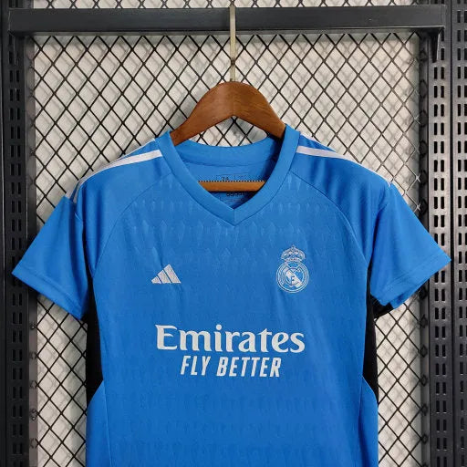 Camisa Real Madrid Goleiro 23/24 - Torcedor Infantil Azul - Camisa de Time Oficial - Buyit