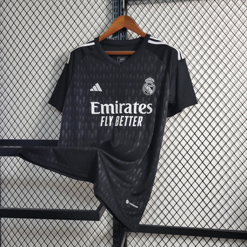 Camisa Real Madrid Goleiro 23/24 - Torcedor Masculina Preta - Camisa de Time Oficial - Buyit