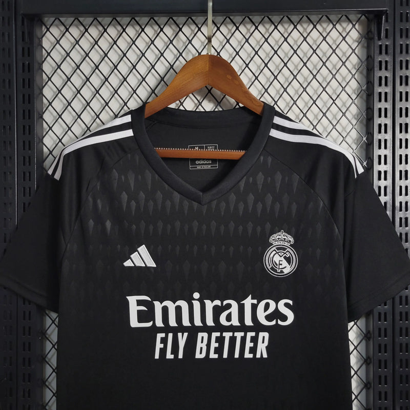 Camisa Real Madrid Goleiro 23/24 - Torcedor Masculina Preta - Camisa de Time Oficial - Buyit