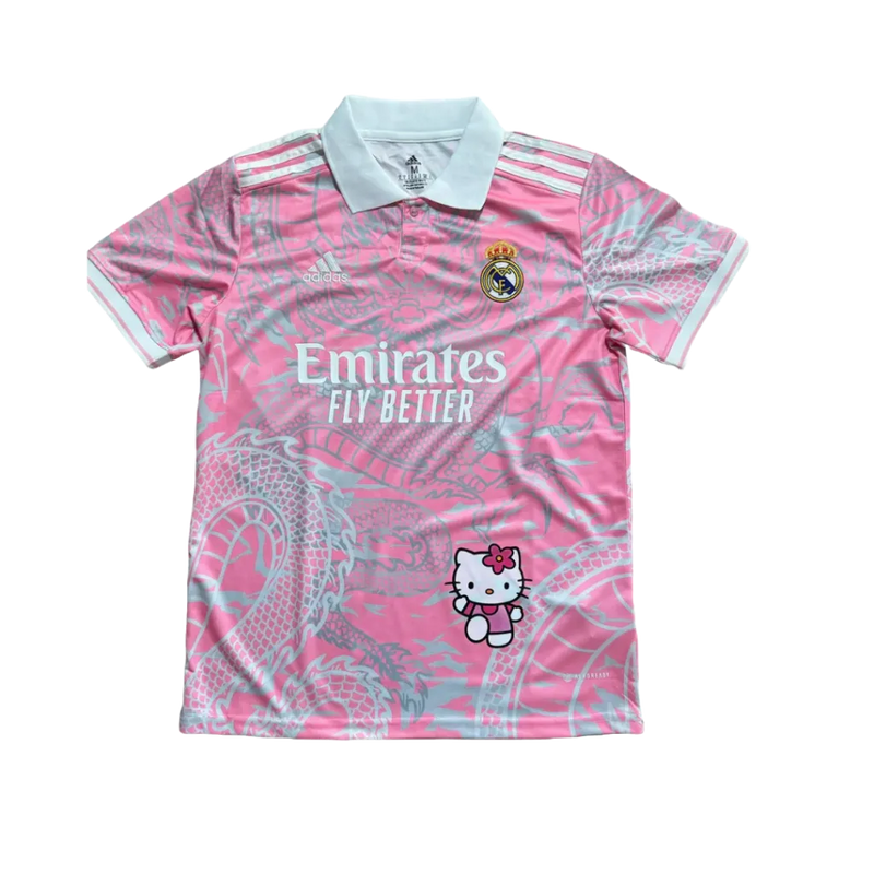 Camisa Real Madrid Hello Kitty Dragão Chinês 24/25 - Torcedor Masculina Rosa - Camisa de Time Oficial - Buyit