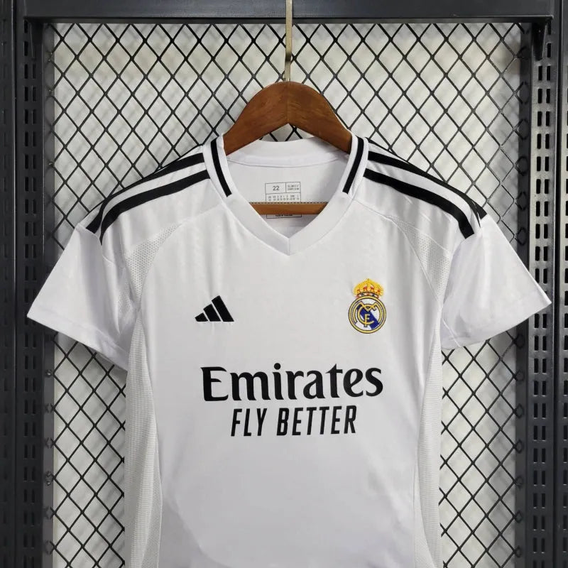 Camisa Real Madrid Home 24/25 - Torcedor Infantil Branca - Camisa de Time Oficial - Buyit