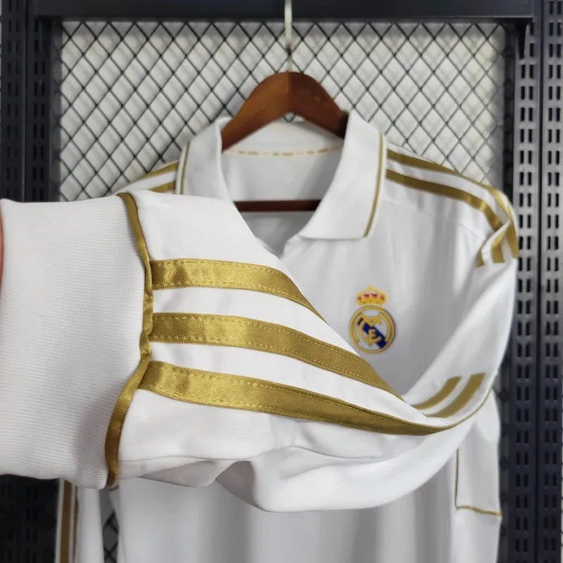 Camisa Real Madrid Home Retrô 2011/12 - Torcedor Masculina Branca Manga Longa - Camisa de Time Oficial - Buyit