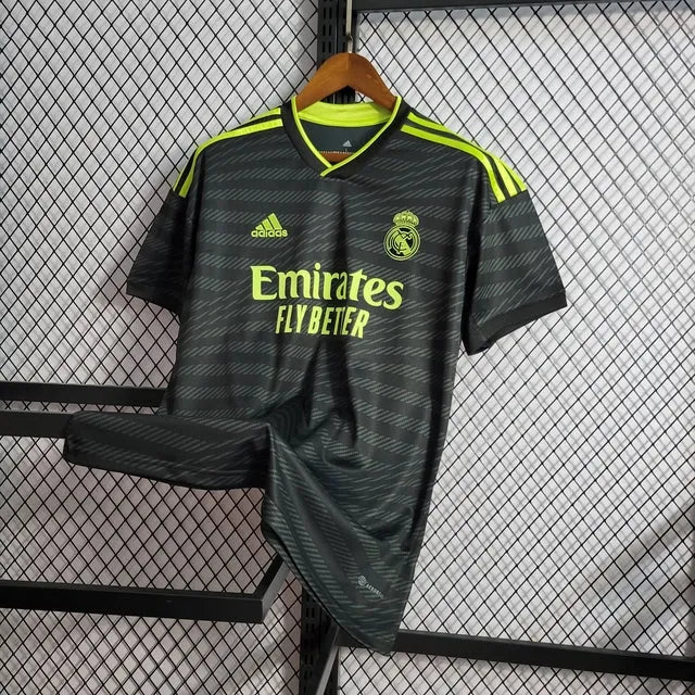 Camisa Real Madrid III Away 22/23 - Torcedor Masculina Preta e Verde - Camisa de Time Oficial - Buyit