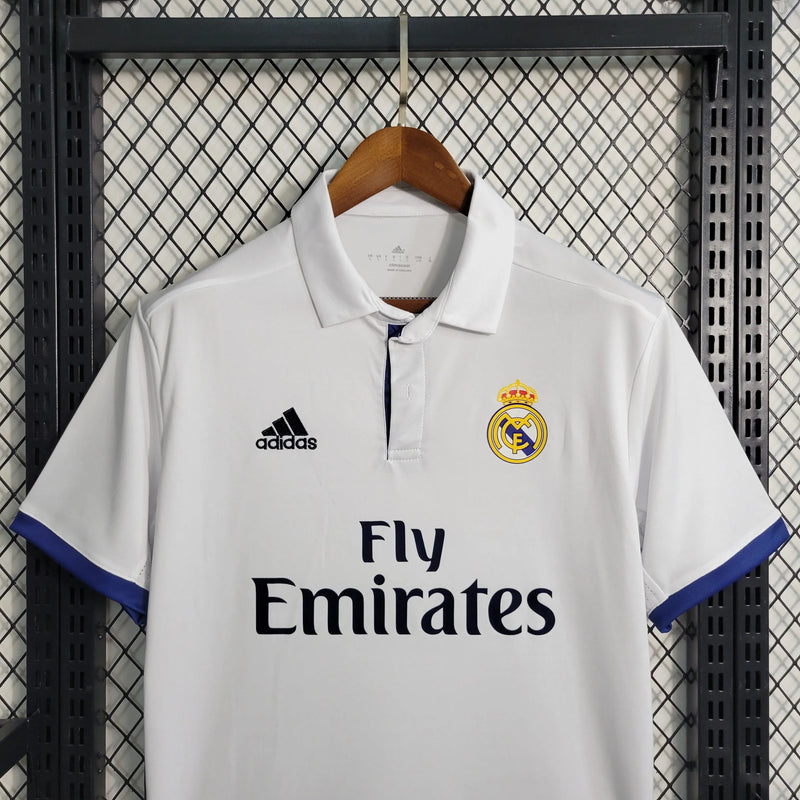 Camisa Real Madrid Retrô 16/17 - Torcedor Masculina Branca - Camisa de Time Oficial - Buyit