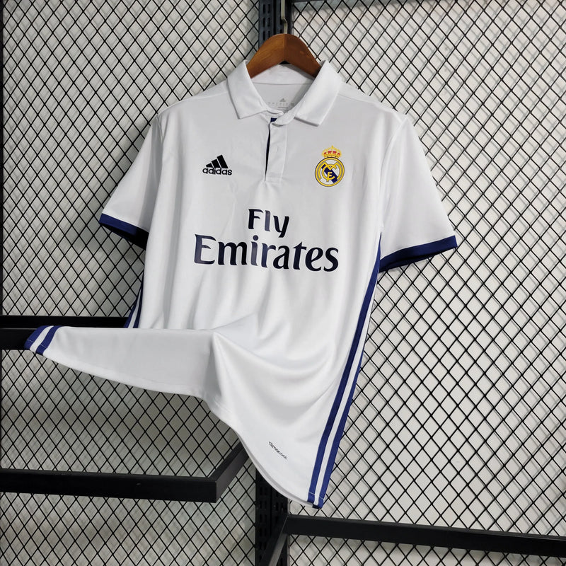 Camisa Real Madrid Retrô 16/17 - Torcedor Masculina Branca - Camisa de Time Oficial - Buyit