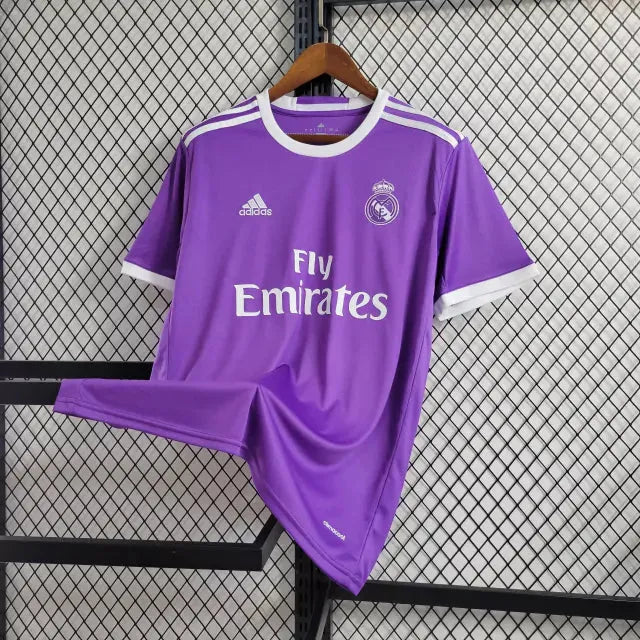 Camisa Real Madrid Retrô Away 17/18 - Torcedor Masculina Roxa - Camisa de Time Oficial - Buyit