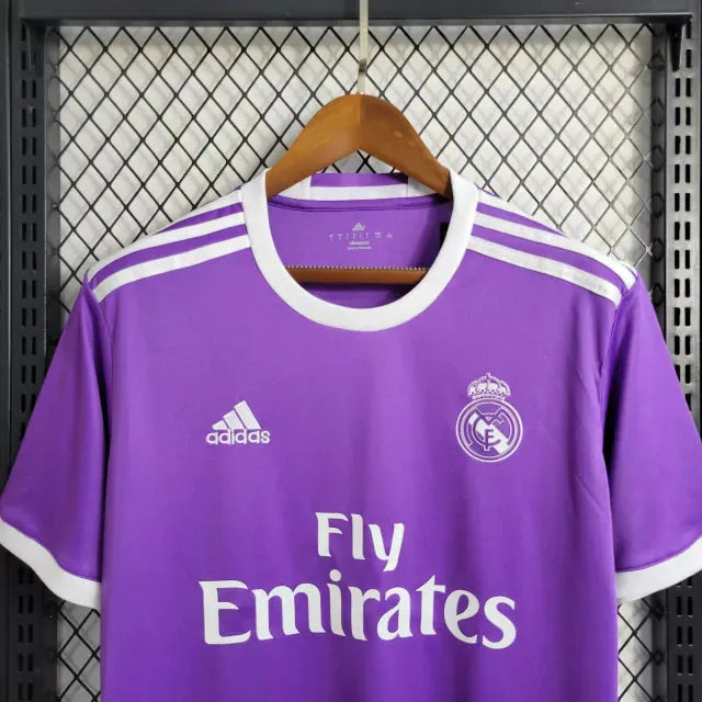 Camisa Real Madrid Retrô Away 17/18 - Torcedor Masculina Roxa - Camisa de Time Oficial - Buyit