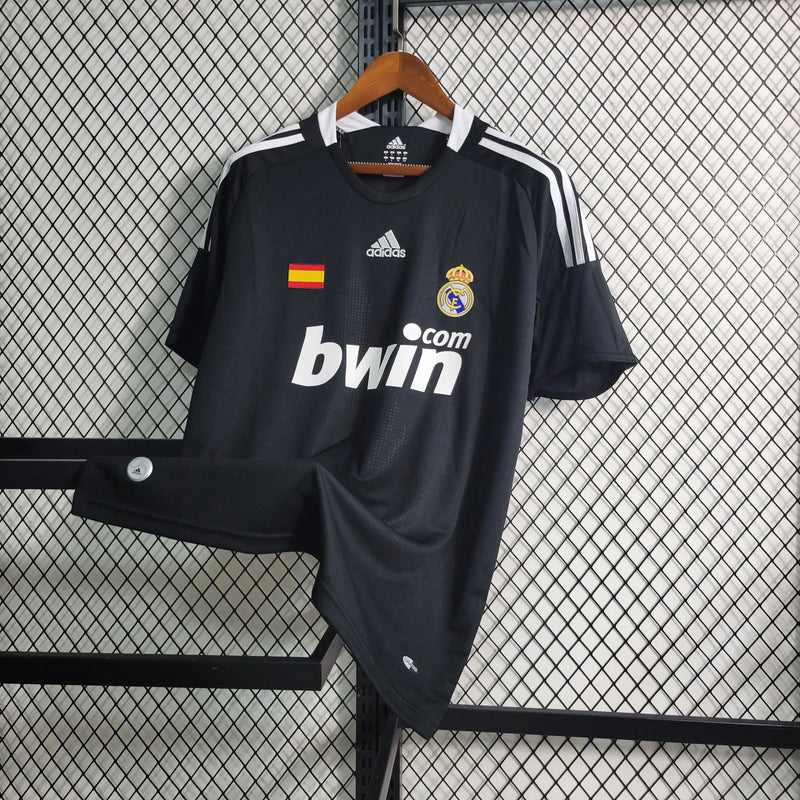 Camisa Real Madrid Retrô Away 2008/09 - Torcedor Masculina Preta - Camisa de Time Oficial - Buyit