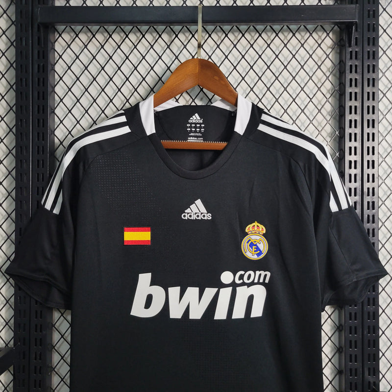 Camisa Real Madrid Retrô Away 2008/09 - Torcedor Masculina Preta - Camisa de Time Oficial - Buyit