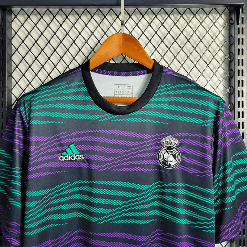 Camisa Real Madrid Treino 23/24 - Torcedor Masculina Verde e Roxa - Camisa de Time Oficial - Buyit