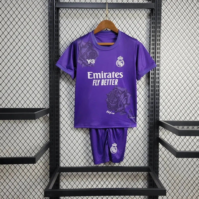 Camisa Real Madrid Fourth Y3 24/25 - Torcedor Infantil Roxa - Camisa de Time Oficial - Buyit