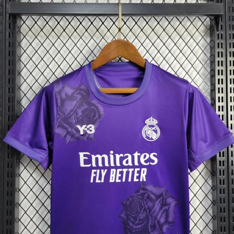 Camisa Real Madrid Fourth Y3 24/25 - Torcedor Infantil Roxa - Camisa de Time Oficial - Buyit