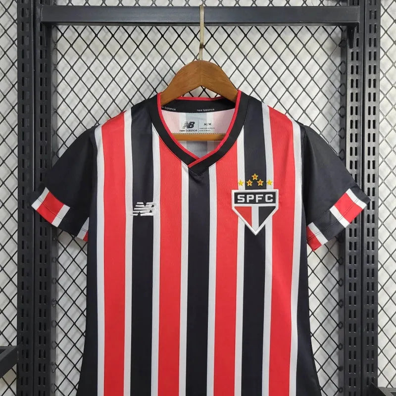 Camisa São Paulo Away 24/25 - Torcedor Feminina Vermelha e Preta New Balance - Camisa de Time Oficial - Buyit