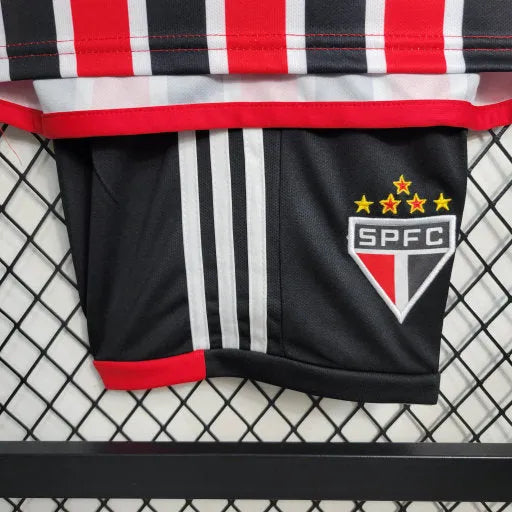 Camisa São Paulo Away 23/24 - Torcedor Infantil Preta e Vermelha - Camisa de Time Oficial - Buyit