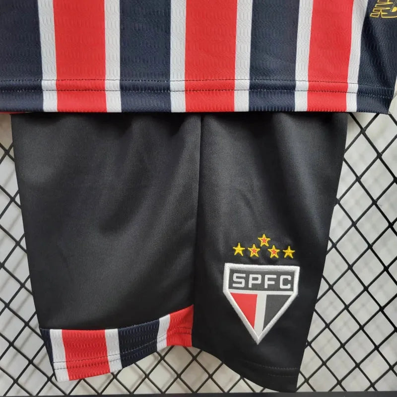 Camisa São Paulo Away 24/25 - Torcedor Infantil Vermelha e Preta New Balance - Camisa de Time Oficial - Buyit