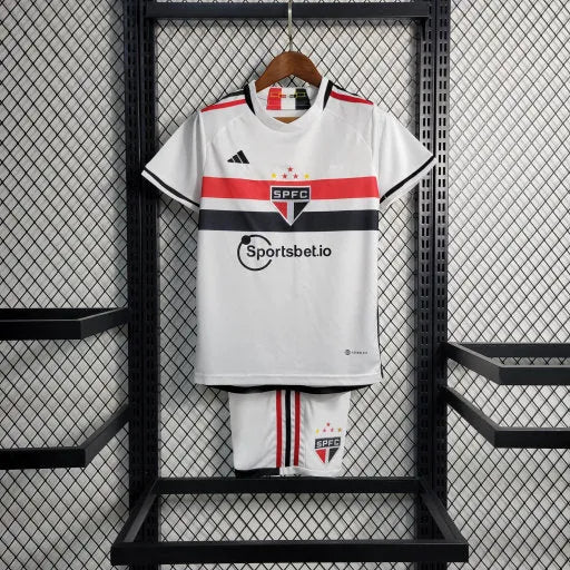 Camisa São Paulo Home 22/23 - Torcedor Infantil Branca - Camisa de Time Oficial - Buyit