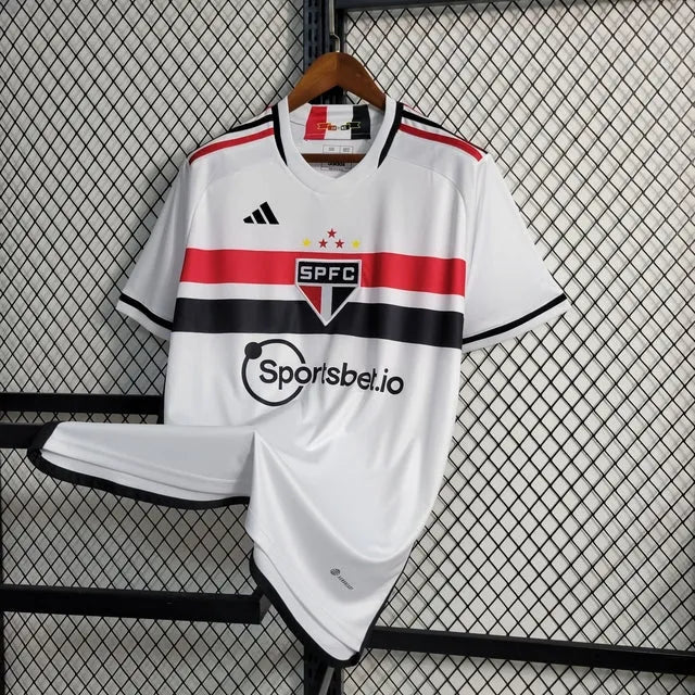 Camisa São Paulo Home 23/24 - Torcedor Masculina Branca - Camisa de Time Oficial - Buyit