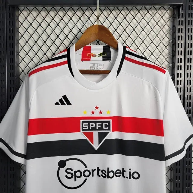 Camisa São Paulo Home 23/24 - Torcedor Masculina Branca - Camisa de Time Oficial - Buyit