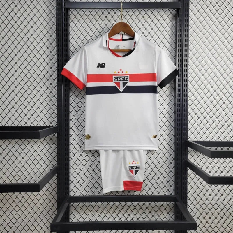 Camisa São Paulo Home 24/25 - Torcedor Infantil Branca New Balance - Camisa de Time Oficial - Buyit