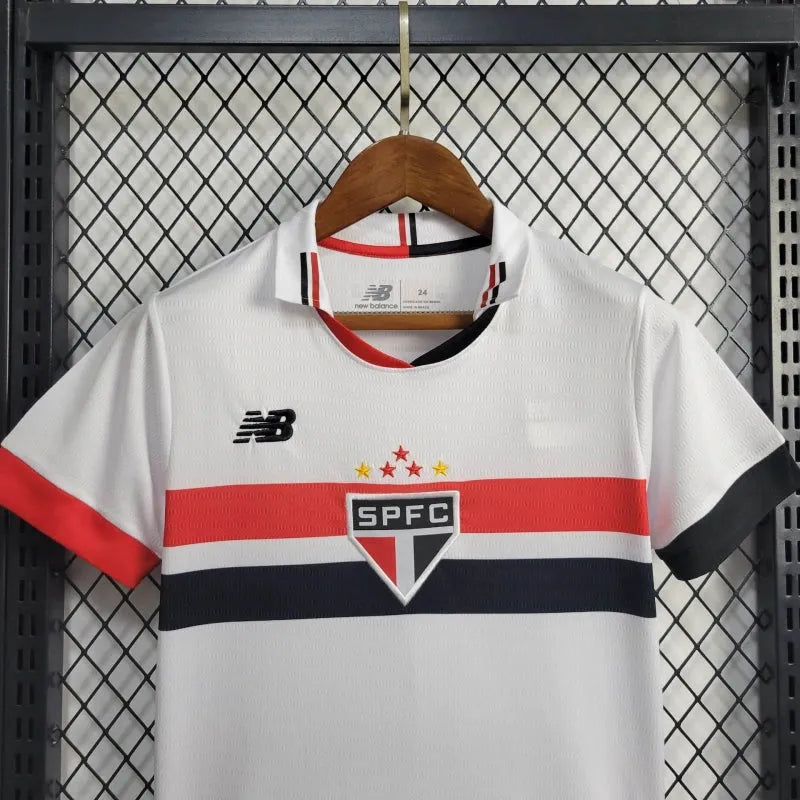 Camisa São Paulo Home 24/25 - Torcedor Infantil Branca New Balance - Camisa de Time Oficial - Buyit